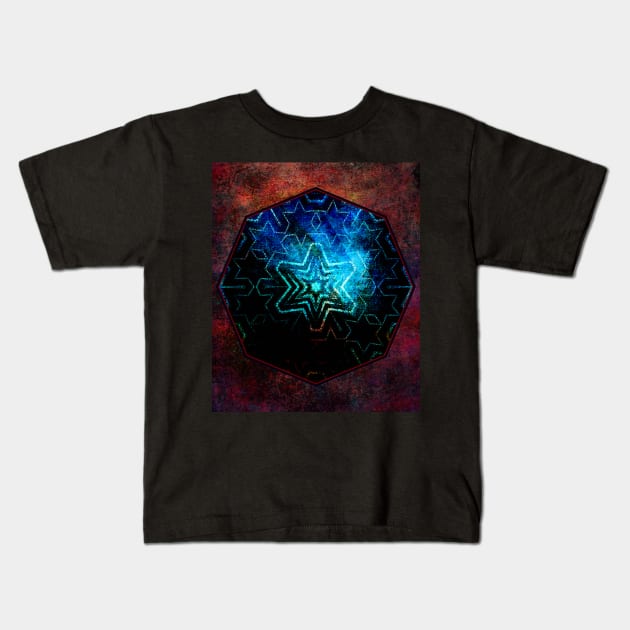 Dark star mandala Kids T-Shirt by hereswendy